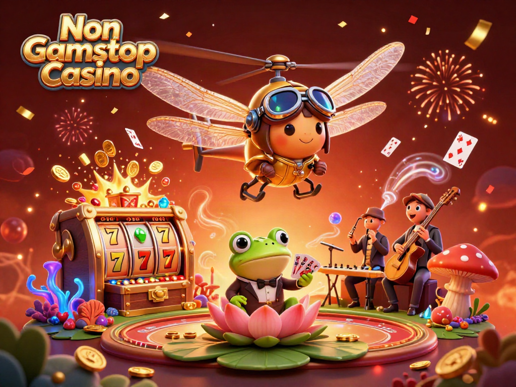 Experience the thrill of a Non Gamstop Casino with dynamic gaming action in a vibrant scene.