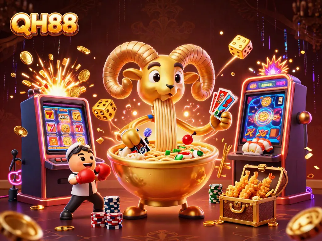 Engage in thrilling casino action with QH88's vibrant 3D animation of games and characters.