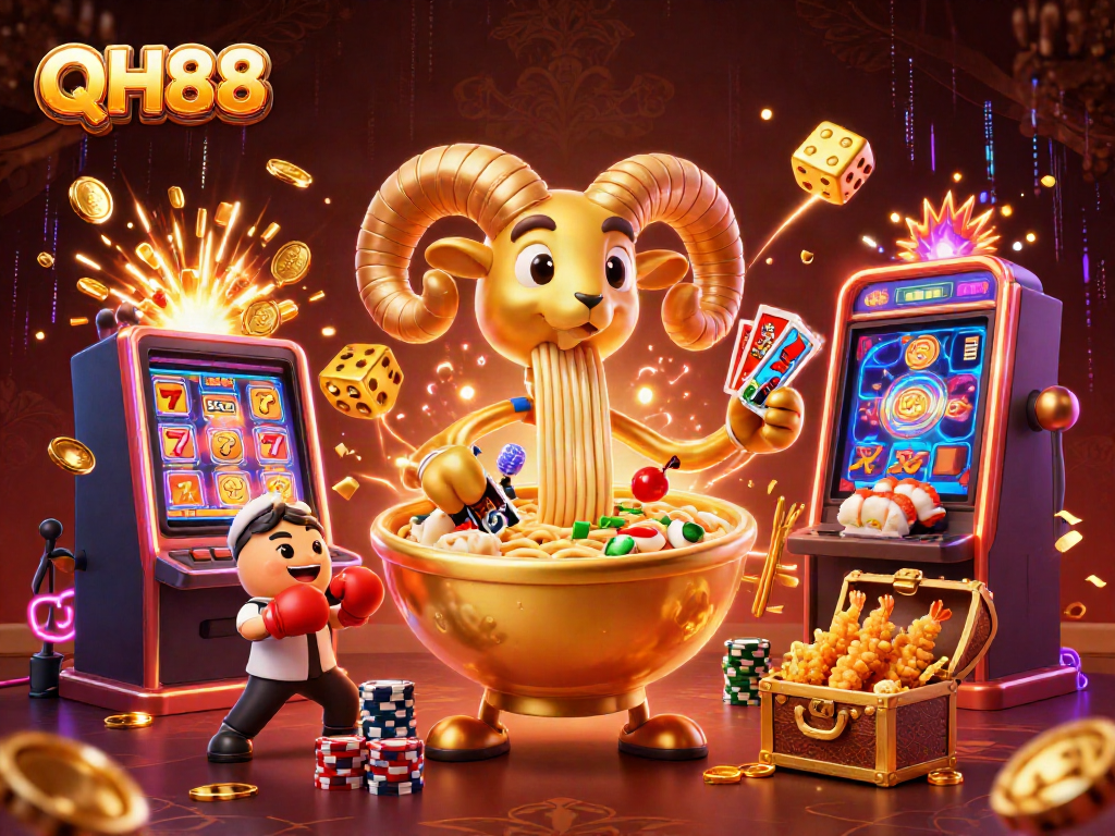 Engage in thrilling casino action with QH88's vibrant 3D animation of games and characters.