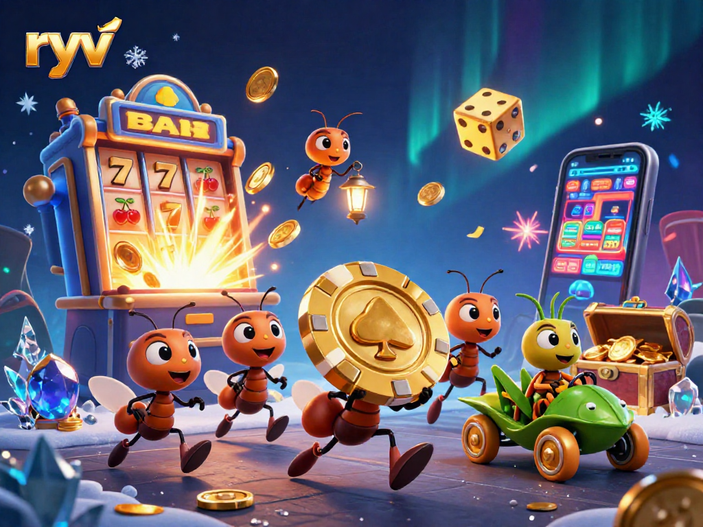 Experience thrilling gaming adventures at ryv with colorful slot machines and vibrant casino elements.