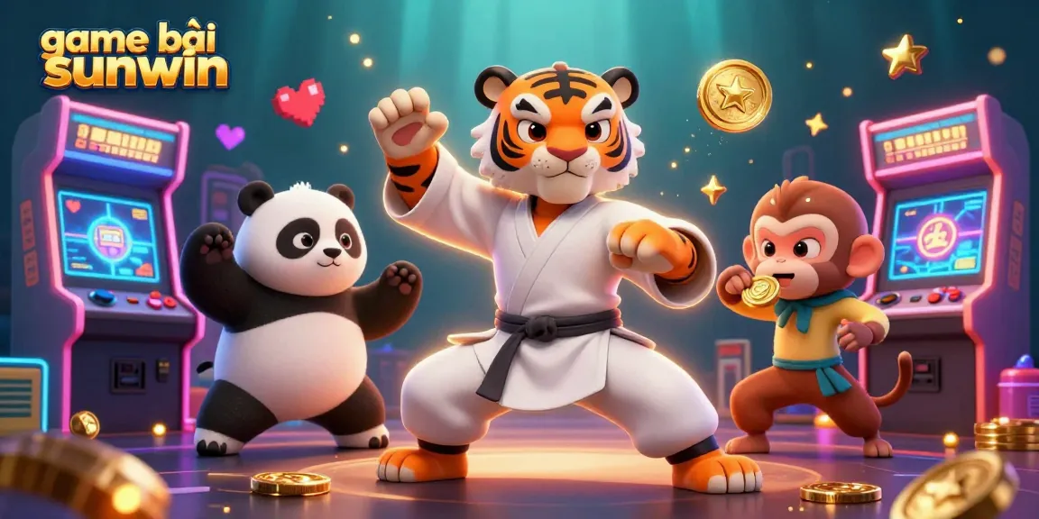 Create exciting victories while playing game bài sunwin in a vibrant cartoon casino scene with animated characters.